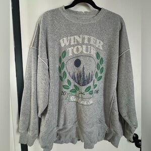 Aerie American Eagle Oversized Vintage Sweatshirt Winter Tour Crewneck